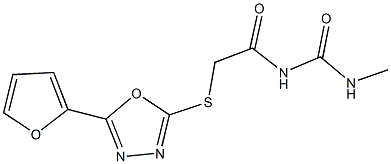 N-({[5-(2-furyl)-1,3,4-oxadiazol-2-yl]sulfanyl}acetyl)-N'-methylurea 구조식 이미지