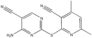 4-amino-2-[(3-cyano-4,6-dimethyl-2-pyridinyl)sulfanyl]-5-pyrimidinecarbonitrile Structure