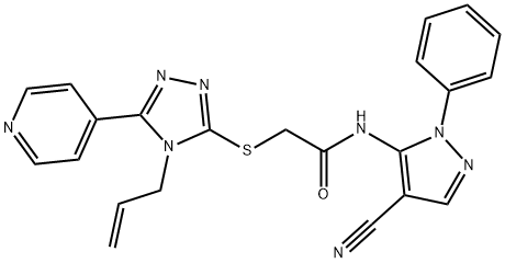 2-{[4-allyl-5-(4-pyridinyl)-4H-1,2,4-triazol-3-yl]sulfanyl}-N-(4-cyano-1-phenyl-1H-pyrazol-5-yl)acetamide Structure