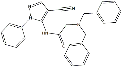 N-(4-cyano-1-phenyl-1H-pyrazol-5-yl)-2-(dibenzylamino)acetamide 구조식 이미지