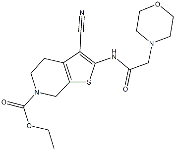 ethyl 3-cyano-2-[(4-morpholinylacetyl)amino]-4,7-dihydrothieno[2,3-c]pyridine-6(5H)-carboxylate 구조식 이미지