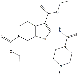 diethyl 2-{[(4-methyl-1-piperazinyl)carbothioyl]amino}-4,7-dihydrothieno[2,3-c]pyridine-3,6(5H)-dicarboxylate 구조식 이미지