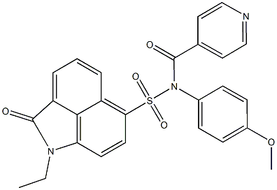 1-ethyl-N-isonicotinoyl-N-(4-methoxyphenyl)-2-oxo-1,2-dihydrobenzo[cd]indole-6-sulfonamide Structure