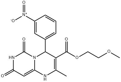 2-methoxyethyl 4-{3-nitrophenyl}-2-methyl-6,8-dioxo-1,6,7,8-tetrahydro-4H-pyrimido[1,6-a]pyrimidine-3-carboxylate 구조식 이미지