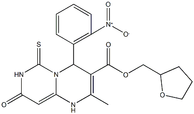 tetrahydro-2-furanylmethyl 4-{2-nitrophenyl}-2-methyl-8-oxo-6-thioxo-1,6,7,8-tetrahydro-4H-pyrimido[1,6-a]pyrimidine-3-carboxylate 구조식 이미지