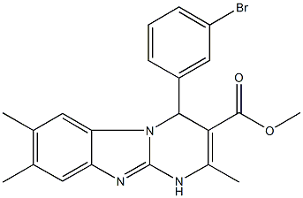 methyl 4-(3-bromophenyl)-2,7,8-trimethyl-1,4-dihydropyrimido[1,2-a]benzimidazole-3-carboxylate Structure
