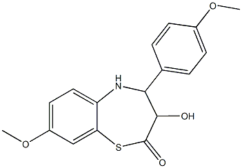 3-hydroxy-8-methoxy-4-(4-methoxyphenyl)-4,5-dihydro-1,5-benzothiazepin-2(3H)-one 구조식 이미지