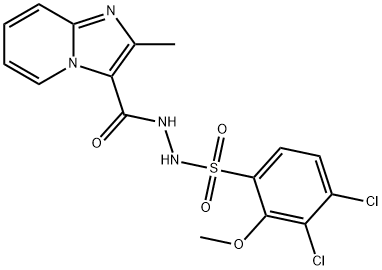 3,4-dichloro-2-methoxy-N'-[(2-methylimidazo[1,2-a]pyridin-3-yl)carbonyl]benzenesulfonohydrazide 구조식 이미지