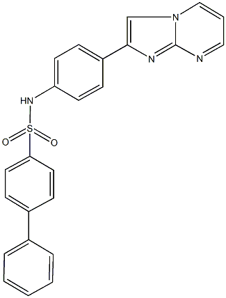 N-(4-imidazo[1,2-a]pyrimidin-2-ylphenyl)[1,1'-biphenyl]-4-sulfonamide 구조식 이미지