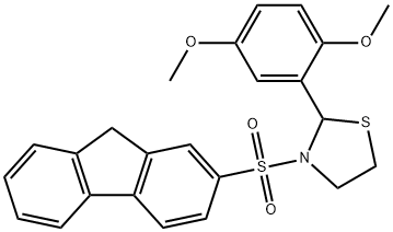 2-(2,5-dimethoxyphenyl)-3-(9H-fluoren-2-ylsulfonyl)-1,3-thiazolidine 구조식 이미지