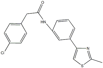 2-(4-chlorophenyl)-N-[3-(2-methyl-1,3-thiazol-4-yl)phenyl]acetamide Structure