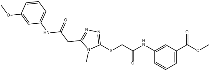 methyl 3-{[({5-[2-(3-methoxyanilino)-2-oxoethyl]-4-methyl-4H-1,2,4-triazol-3-yl}sulfanyl)acetyl]amino}benzoate Structure