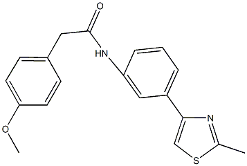 2-(4-methoxyphenyl)-N-[3-(2-methyl-1,3-thiazol-4-yl)phenyl]acetamide 구조식 이미지