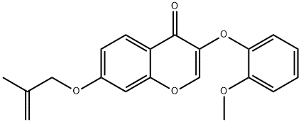 3-(2-methoxyphenoxy)-7-[(2-methyl-2-propenyl)oxy]-4H-chromen-4-one 구조식 이미지