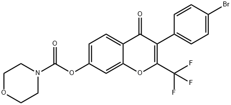 3-(4-bromophenyl)-4-oxo-2-(trifluoromethyl)-4H-chromen-7-yl 4-morpholinecarboxylate Structure