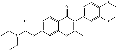 3-(3,4-dimethoxyphenyl)-2-methyl-4-oxo-4H-chromen-7-yl diethylcarbamate Structure