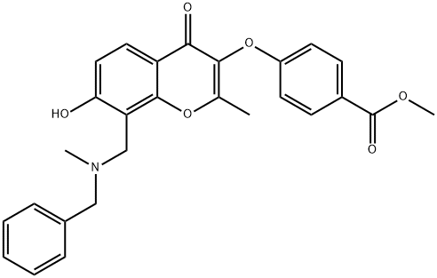 methyl 4-[(8-{[benzyl(methyl)amino]methyl}-7-hydroxy-2-methyl-4-oxo-4H-chromen-3-yl)oxy]benzoate Structure