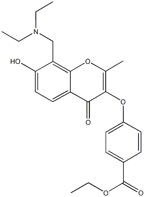 ethyl 4-({8-[(diethylamino)methyl]-7-hydroxy-2-methyl-4-oxo-4H-chromen-3-yl}oxy)benzoate 구조식 이미지