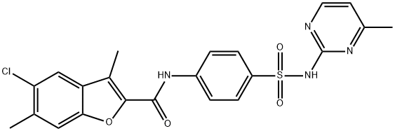 5-chloro-3,6-dimethyl-N-(4-{[(4-methyl-2-pyrimidinyl)amino]sulfonyl}phenyl)-1-benzofuran-2-carboxamide Structure