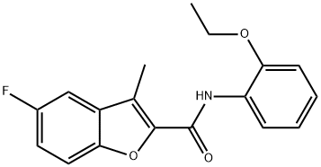 N-(2-ethoxyphenyl)-5-fluoro-3-methyl-1-benzofuran-2-carboxamide 구조식 이미지