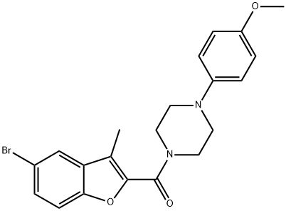 4-{4-[(5-bromo-3-methyl-1-benzofuran-2-yl)carbonyl]-1-piperazinyl}phenyl methyl ether 구조식 이미지