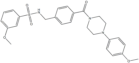 3-methoxy-N-(4-{[4-(4-methoxyphenyl)-1-piperazinyl]carbonyl}benzyl)benzenesulfonamide Structure