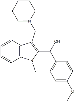 (4-methoxyphenyl)[1-methyl-3-(1-piperidinylmethyl)-1H-indol-2-yl]methanol 구조식 이미지