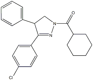 3-(4-chlorophenyl)-1-(cyclohexylcarbonyl)-4-phenyl-4,5-dihydro-1H-pyrazole Structure