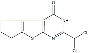 2-(dichloromethyl)-3,5,6,7-tetrahydro-4H-cyclopenta[4,5]thieno[2,3-d]pyrimidin-4-one Structure