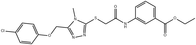 ethyl 3-{[({5-[(4-chlorophenoxy)methyl]-4-methyl-4H-1,2,4-triazol-3-yl}sulfanyl)acetyl]amino}benzoate Structure