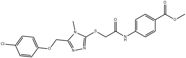 methyl 4-{[({5-[(4-chlorophenoxy)methyl]-4-methyl-4H-1,2,4-triazol-3-yl}sulfanyl)acetyl]amino}benzoate Structure