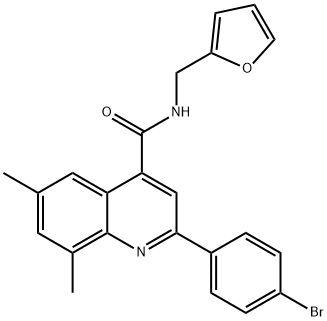 2-(4-bromophenyl)-N-(2-furylmethyl)-6,8-dimethyl-4-quinolinecarboxamide Structure