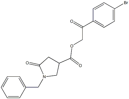 2-(4-bromophenyl)-2-oxoethyl 1-benzyl-5-oxo-3-pyrrolidinecarboxylate Structure