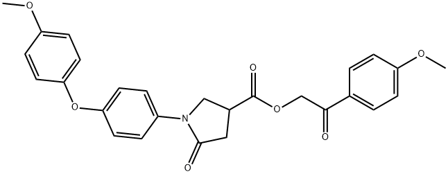 2-(4-methoxyphenyl)-2-oxoethyl 1-[4-(4-methoxyphenoxy)phenyl]-5-oxo-3-pyrrolidinecarboxylate 구조식 이미지