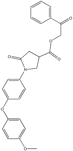 2-oxo-2-phenylethyl 1-[4-(4-methoxyphenoxy)phenyl]-5-oxo-3-pyrrolidinecarboxylate Structure