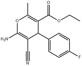 ethyl 6-amino-5-cyano-4-(4-fluorophenyl)-2-methyl-4H-pyran-3-carboxylate 구조식 이미지
