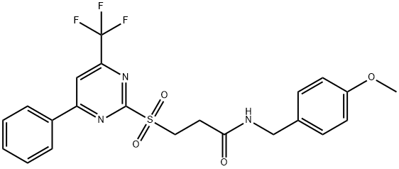 N-(4-methoxybenzyl)-3-{[4-phenyl-6-(trifluoromethyl)-2-pyrimidinyl]sulfonyl}propanamide Structure