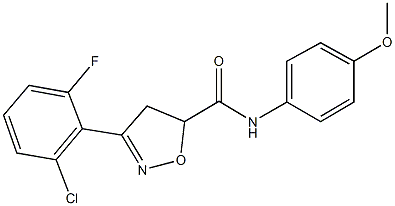 3-(2-chloro-6-fluorophenyl)-N-(4-methoxyphenyl)-4,5-dihydro-5-isoxazolecarboxamide Structure