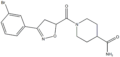 1-{[3-(3-bromophenyl)-4,5-dihydro-5-isoxazolyl]carbonyl}-4-piperidinecarboxamide Structure