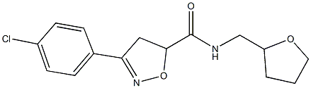3-(4-chlorophenyl)-N-(tetrahydro-2-furanylmethyl)-4,5-dihydro-5-isoxazolecarboxamide 구조식 이미지