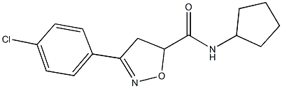 3-(4-chlorophenyl)-N-cyclopentyl-4,5-dihydro-5-isoxazolecarboxamide Structure