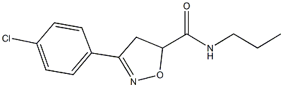 3-(4-chlorophenyl)-N-propyl-4,5-dihydro-5-isoxazolecarboxamide Structure