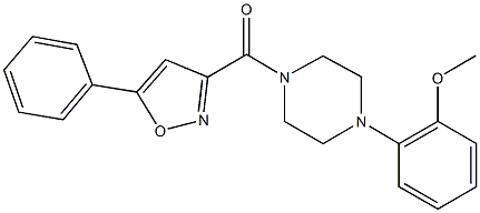 methyl 2-{4-[(5-phenyl-3-isoxazolyl)carbonyl]-1-piperazinyl}phenyl ether 구조식 이미지