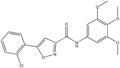 5-(2-chlorophenyl)-N-(3,4,5-trimethoxyphenyl)-3-isoxazolecarboxamide 구조식 이미지