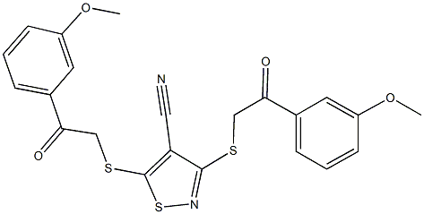 3,5-bis{[2-(3-methoxyphenyl)-2-oxoethyl]sulfanyl}-4-isothiazolecarbonitrile Structure