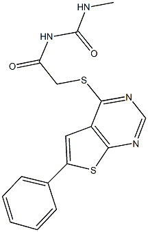 N-methyl-N'-{[(6-phenylthieno[2,3-d]pyrimidin-4-yl)sulfanyl]acetyl}urea 구조식 이미지