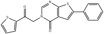3-[2-oxo-2-(2-thienyl)ethyl]-6-phenylthieno[2,3-d]pyrimidin-4(3H)-one Structure