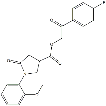 2-(4-fluorophenyl)-2-oxoethyl 1-(2-methoxyphenyl)-5-oxo-3-pyrrolidinecarboxylate 구조식 이미지
