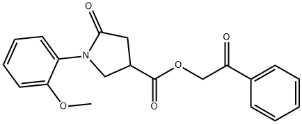 2-oxo-2-phenylethyl 1-(2-methoxyphenyl)-5-oxo-3-pyrrolidinecarboxylate 구조식 이미지