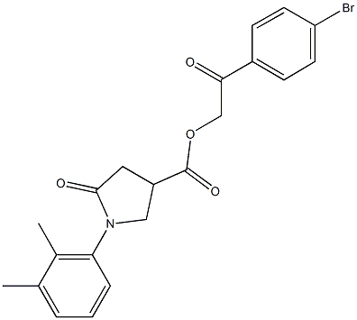 2-(4-bromophenyl)-2-oxoethyl 1-(2,3-dimethylphenyl)-5-oxo-3-pyrrolidinecarboxylate Structure